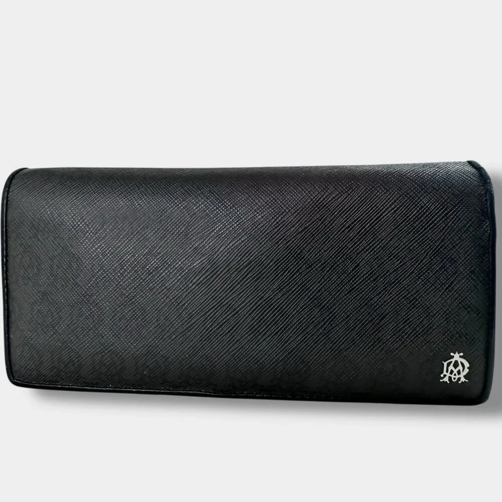 Dunhill/Alfreddunhill Billfold Coat Long Wallet PVC Grained Leather Black